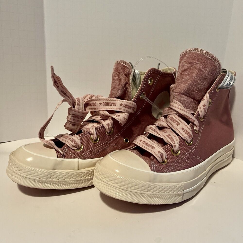Converse Chuck 70 High Ribbon‎ Laces Sneakers W 6.5 M 4.5 Dusty Pink A07977C